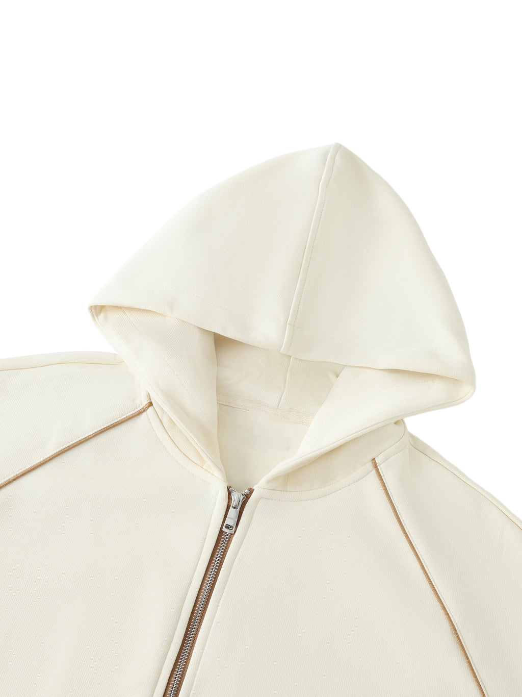 Striped Trim Zip-Up Hoodie