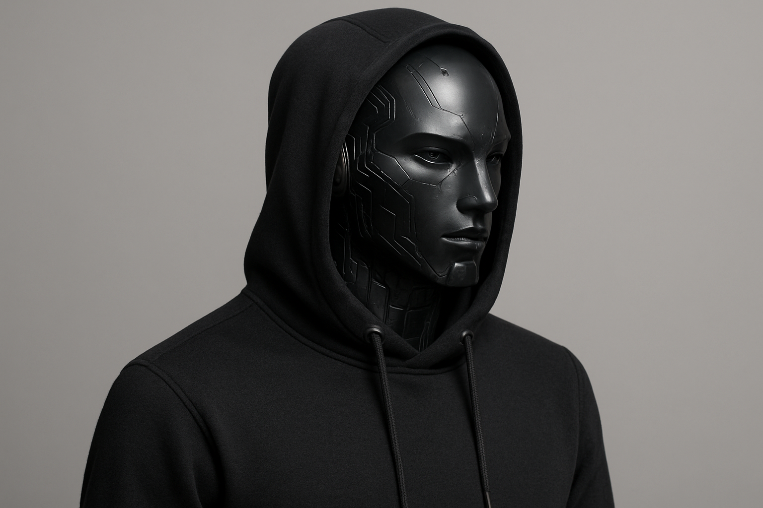 wearing the specific black hoodies